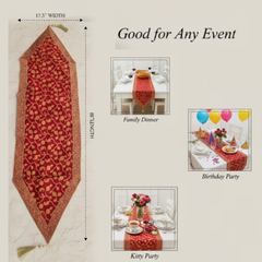 Fabric-Crafted Red Table Runner – 17.5"x88", Premium Poly Cotton