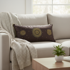 Handcrafted Brown Bolster Cover – 19"x8" | Premium Poly Cotton
