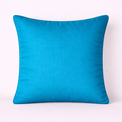Fabric-Crafted Turquoise Blue Cushion Cover – 12"x12" | Elegant Pleated Texture | Premium Poly Cotton