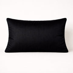 Hand Crafted Bolster Cover – Black | 18"x12" | Poly Cotton Fabric | Textured Design