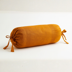 Fabric-Crafted Orange Bolster Cover – 15"x32" | Premium Polyester | Drawstring Closure | Lightweight & Durable