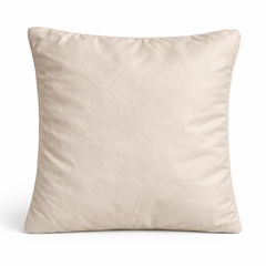 Hand Crafted Cushion Cover – Beige | 12"x12" | Poly Cotton | Diamond Button Tufted Design
