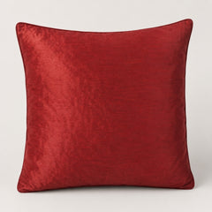 Machine Crafted Maroon Cushion Cover – 16"x16" | Elegant Gold Floral Embroidery | Premium Poly-Cotton Decorative Cushion Cover