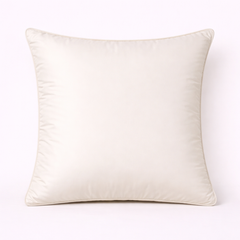 Handcrafted Cream Cushion Cover – 16"x16" | Striped Embellished Design | Premium Poly Cotton