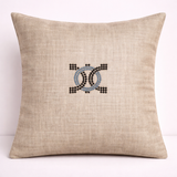 Hand Crafted Cushion Cover – Clay | 12"x12" | Matty Poly Cotton | Stone Logo Design