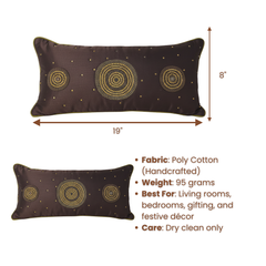 Handcrafted Brown Bolster Cover – 19"x8" | Premium Poly Cotton