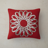 Handcrafted Maroon Cushion Cover – 12"x12", Premium Poly Cotto