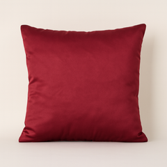 Handcrafted Maroon Cushion Cover – 16"x16" | Poly Cotton | Diamond-Quilted Texture with Crystal Accents | Luxurious Festive Décor