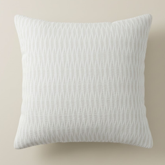 Fabric-Crafted White Cushion Cover – 24"x24", Wave Texture in Premium Poly Cotton