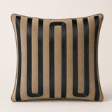 Handcrafted Cushion Cover – Green | 16"x16" | Modern Striped Decorative Cushion Cover