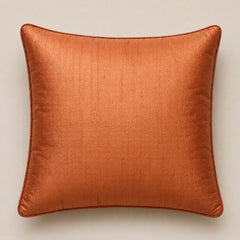 Fabric Crafted Cushion Cover – Melon | 12"x12" | Poly Cotton Foam Fabric | Elegant Ribbed Texture Design