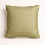 Fabric Crafted Cushion Cover – Green | 16"x16" | Poly Cotton | Elegant Stitched Geometric Design