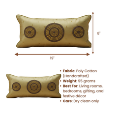 Handcrafted Gold Bolster Cover – 19"x8" | Premium Poly Cotton