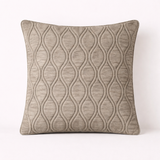Fabric-Crafted Khaki Cushion Cover – 12"x12" | Elegant Wave Texture | Premium Poly Cotton