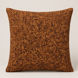 Handcrafted Cushion Cover – Brown | 16"x16" | Poly Cotton Wood Fabric | Premium Beaded Texture Design