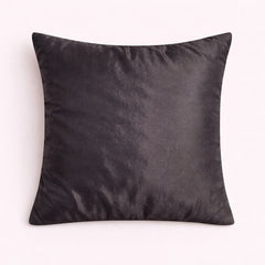 Hand Crafted Cushion Cover – Black | 16"x16" | Poly Cotton | Textured Beaded Design