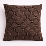 Hand Crafted Cushion Cover – Clay | 16"x16" | Poly Cotton | Classic Button Tufted Design