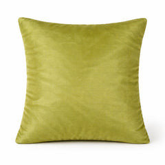 Hand Crafted Cushion Cover – Light Green | 16"x16" | Poly Cotton Fabric | Floral Design