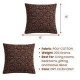 Hand Crafted Cushion Cover – Clay | 16"x16" | Poly Cotton | Classic Button Tufted Design