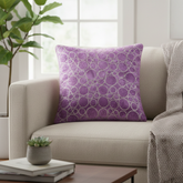 Machine-Crafted Baby Rose Cushion Cover – 16"x16" | Circular Embroidered Design | Premium Poly Channel Fabric