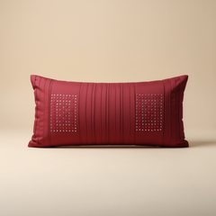 Handcrafted Maroon Bolster Cover – 19"x8" | Premium Poly Cotton