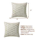 Handcrafted Cream Cushion Cover – 16"x16", Premium Poly Cotton