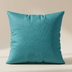 Fabric-Crafted Turquoise Cushion Cover – 24"x24" | Textured Wave Design | Premium Poly Cotton