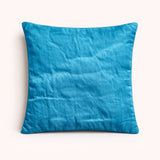 Hand Crafted Cushion Cover – Turquoise | 16"x16" | Poly Cotton | Embroidered Sequin Floral Design