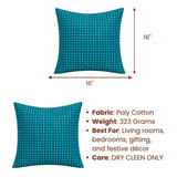Handcrafted Turquoise Blue Beaded Cushion Cover – 16"x16" | Premium Poly Cotton | Elegant Handcrafted Design