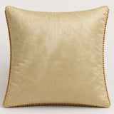 Handcrafted Cushion Cover – Beige | 16"x16" | Poly Cotton Wood Fabric | Premium Beaded Texture Design