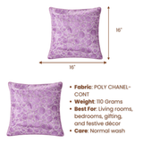 Machine-Crafted Baby Rose Cushion Cover – 16"x16" | Circular Embroidered Design | Premium Poly Channel Fabric
