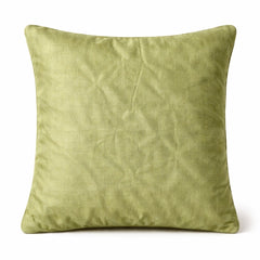 Fabric Crafted Cushion Cover – Green | 16"x16" | Poly Cotton Fabric | Elegant Embossed Wavy Pattern Design