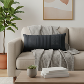 Handcrafted Black Bolster Cover – 19"x8" | Premium Poly Cotton