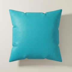 Handcrafted Turquoise Cushion Cover – 16"x16" | Poly Cotton | Artistic Multicolor Embroidery | Premium Festive Décor