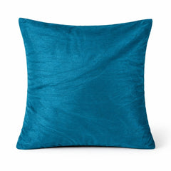 Hand Crafted Cushion Cover – Turquoise | 16"x16" | Poly Cotton Fabric | Floral Design