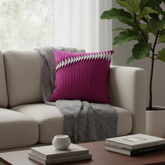 Fabric Crafted Pink Cushion Cover – 16"x16" | Premium Poly Cotton