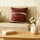 Handcrafted Cushion Cover – Maroon, 12"x12