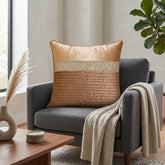 Fabric Crafted Cushion Cover – Light Brown | 16"x16" | Chanil Fabric | Premium Textured Designer Cushion Cover