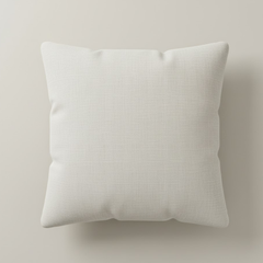 Hand-Crafted Cream Cushion Cover – 16"x16", Golden Square Embellished Design | Premium Poly Cotton