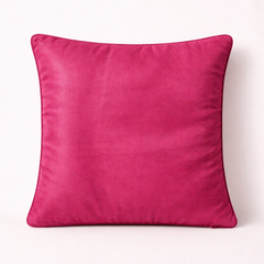 Fabric-Crafted Cushion Cover – Pink | 12"x12" | Poly Cotton | Soft & Stylish