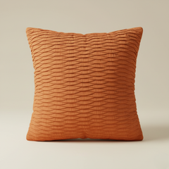 Fabric Crafted Orange Cushion Cover – 24"x24" | Premium Poly Cotton