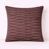 Fabric-Crafted Brown Cushion Cover – 12"x12" | Elegant Wave Layered Texture | Premium Poly Cotton