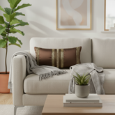 Handcrafted Brown Bolster Cover – 19"x8" | Premium Poly Cotton