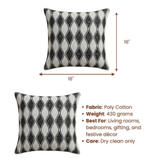 Handcrafted White Cushion Cover – 16"x16", Premium Poly Cotton