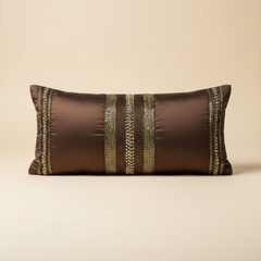 Handcrafted Brown Bolster Cover – 19"x8" | Premium Poly Cotton