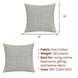 Handcrafted White Beaded Cushion Cover – 16"x16" | Premium Poly Cotton | Elegant Handcrafted Design