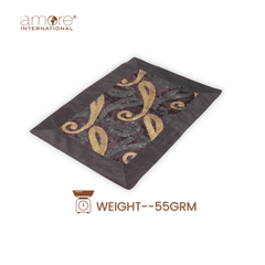 Set of - 4/2, Fabric Crafted Placemat – Brown, 13"x19"