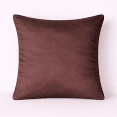 Fabric-Crafted Brown Cushion Cover – 12"x12" | Elegant Wave Layered Texture | Premium Poly Cotton