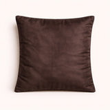 Hand Crafted Cushion Cover – Brown | 16"x16" | Poly Cotton | Embroidered Sequin Rosette Design