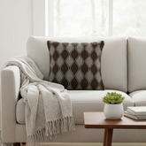 Handcrafted Brown Cushion Cover – 16"x16", Premium Poly Cotton